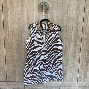 Chico’s No-Iron Linen‎ Animal Sleeveless Tunic